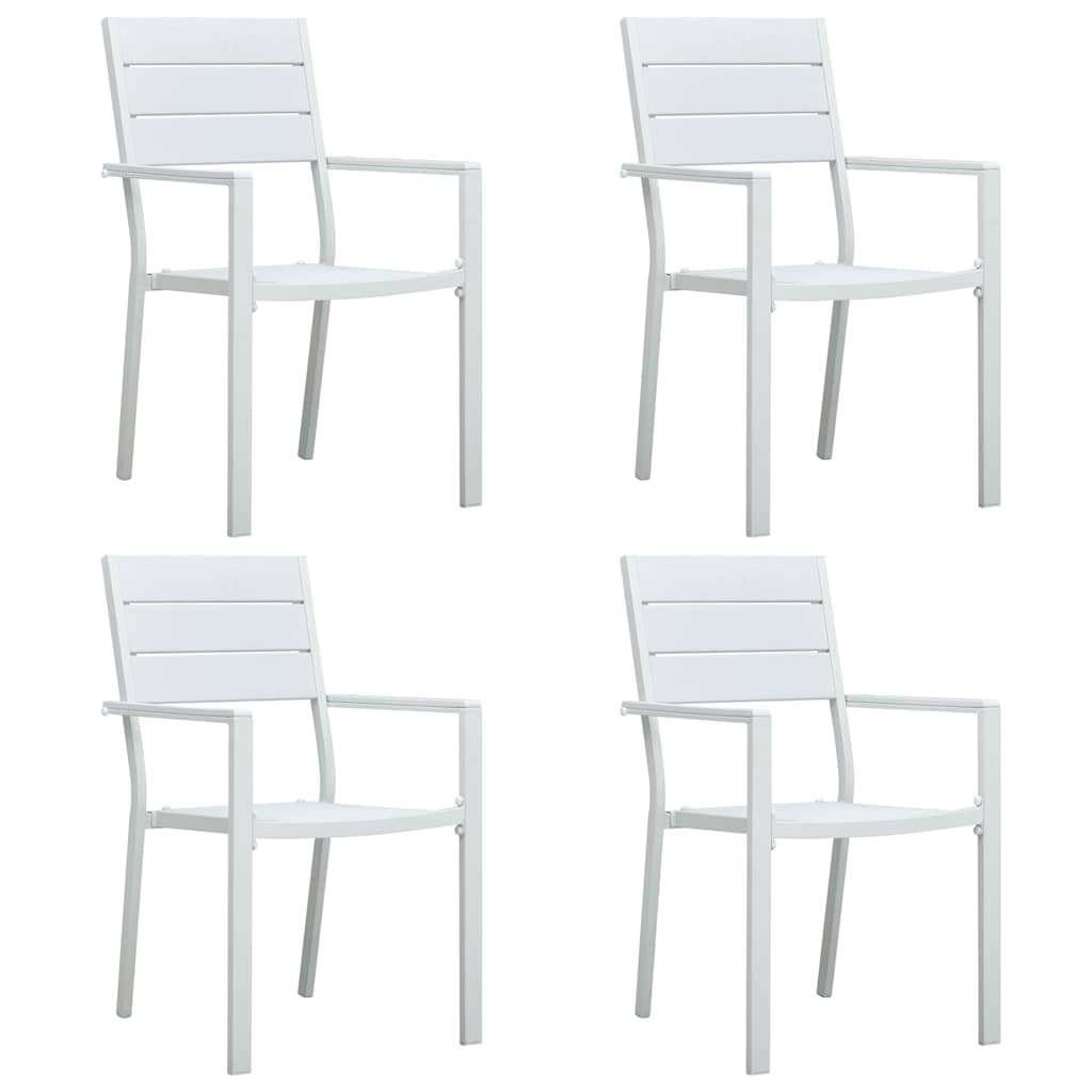 vidaXL Tuinstoelen 4 st hout-look HDPE wit - Aashly