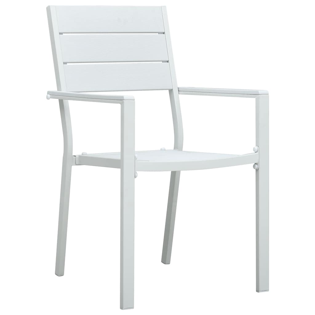 vidaXL Tuinstoelen 4 st hout-look HDPE wit - Aashly