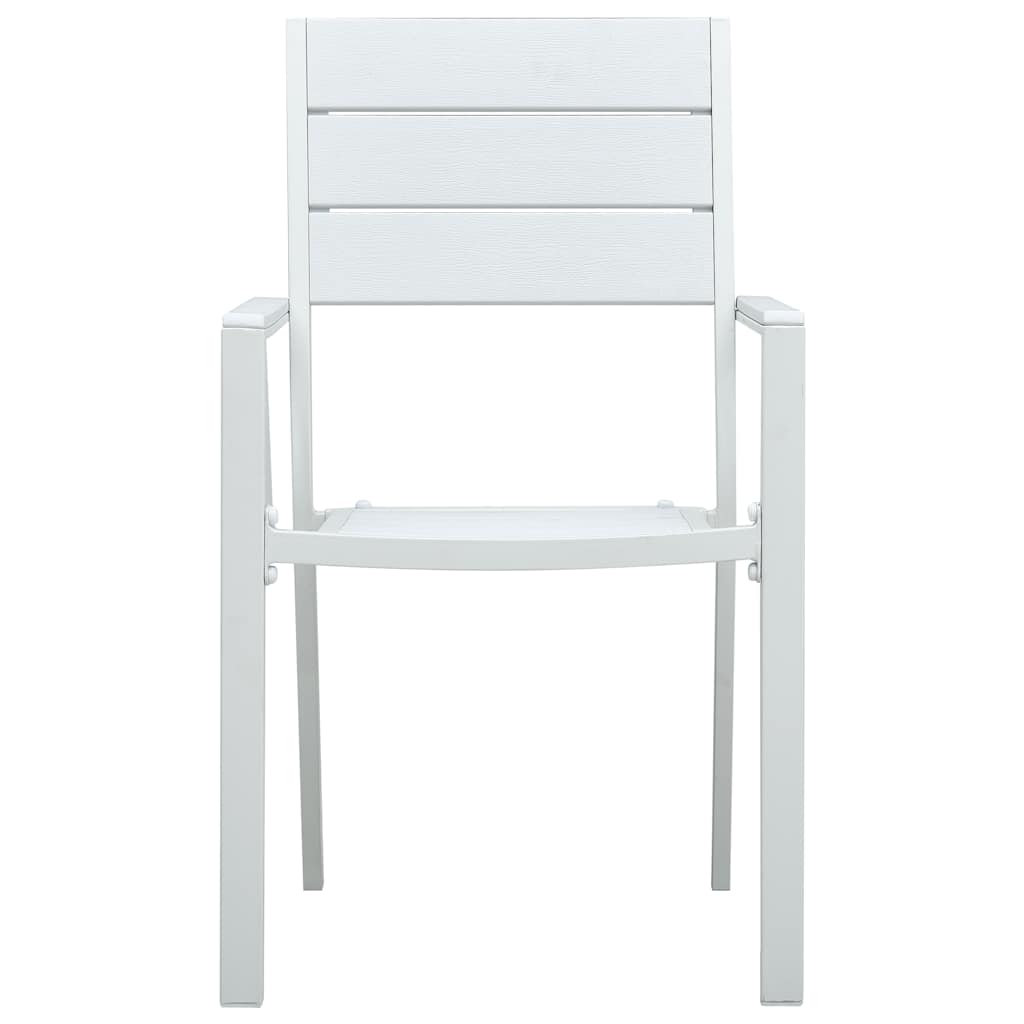 vidaXL Tuinstoelen 4 st hout-look HDPE wit - Aashly