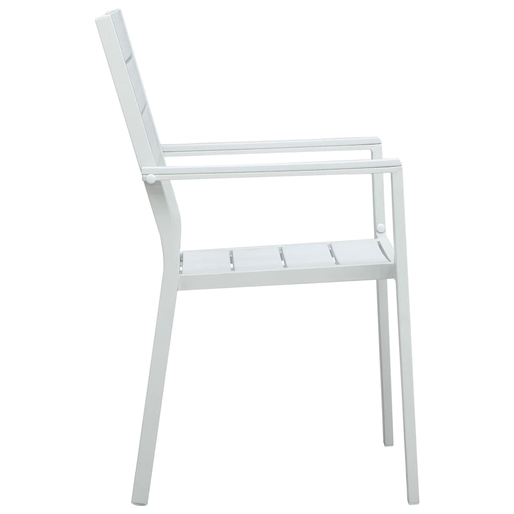 vidaXL Tuinstoelen 4 st hout-look HDPE wit - Aashly