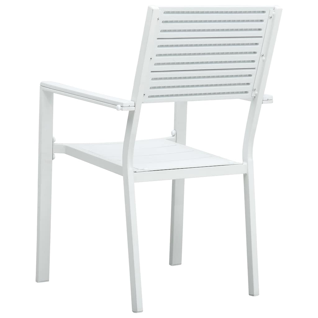 vidaXL Tuinstoelen 4 st hout-look HDPE wit - Aashly