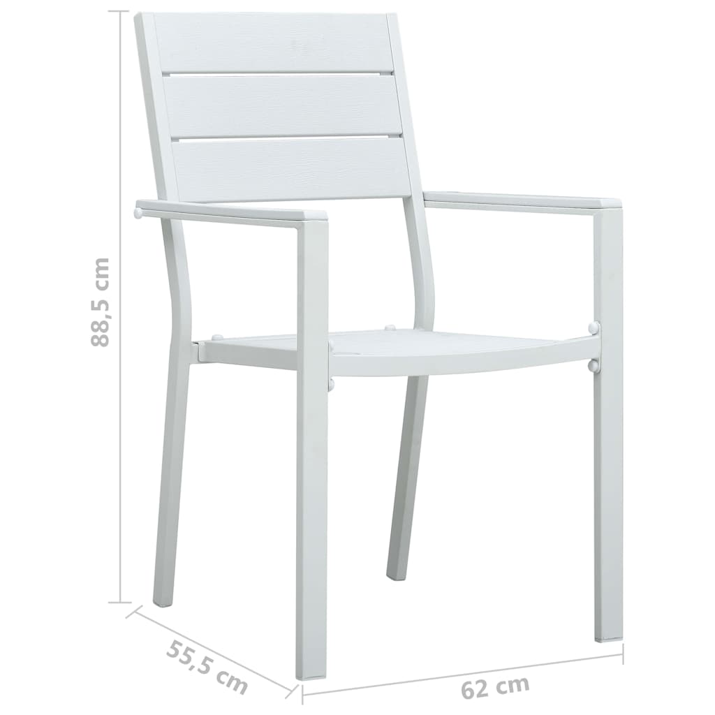 vidaXL Tuinstoelen 4 st hout-look HDPE wit - Aashly