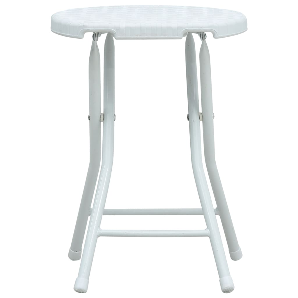 vidaXL Tuinkrukken inklapbaar 4 st rattan-look HDPE wit