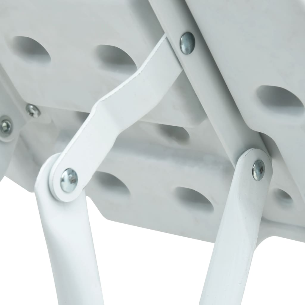 vidaXL Tuinkrukken inklapbaar 4 st rattan-look HDPE wit