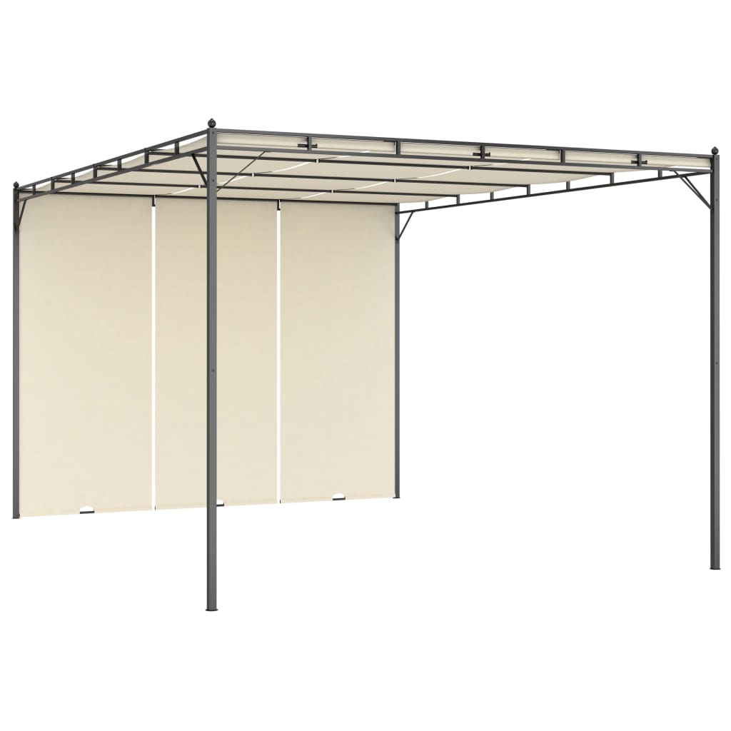 vidaXL Tuinprieel met zijgordijn 3x3x2,25 m antraciet - Aashly