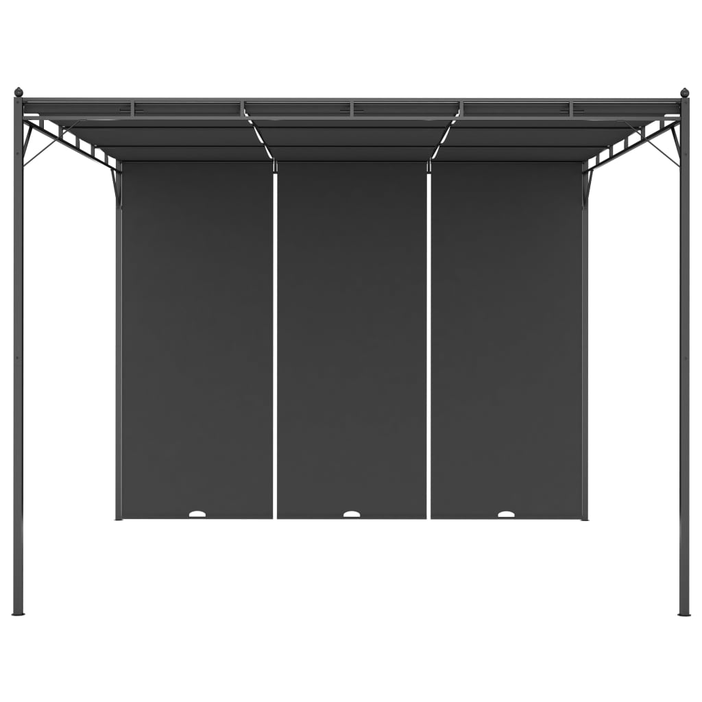 vidaXL Tuinprieel met zijgordijn 3x3x2,25 m antraciet - Aashly