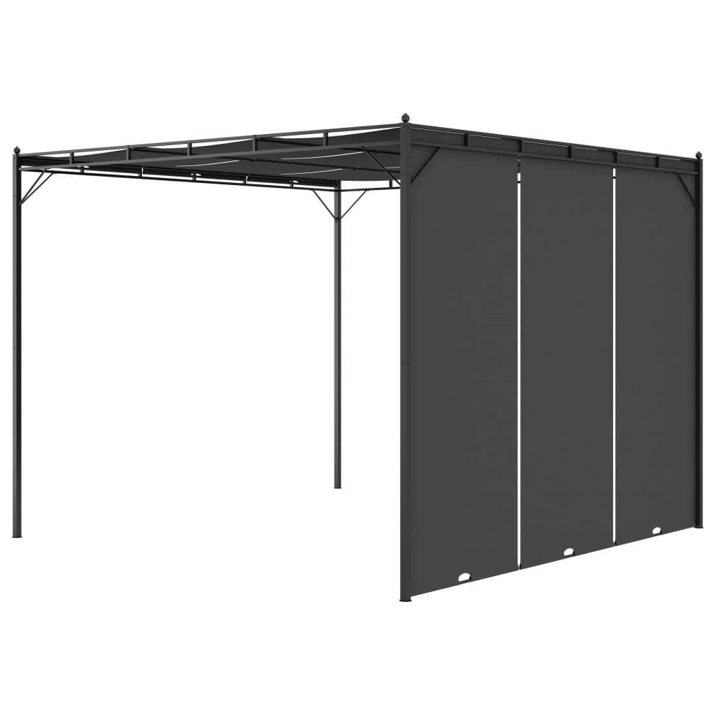 vidaXL Tuinprieel met zijgordijn 3x3x2,25 m antraciet - Aashly