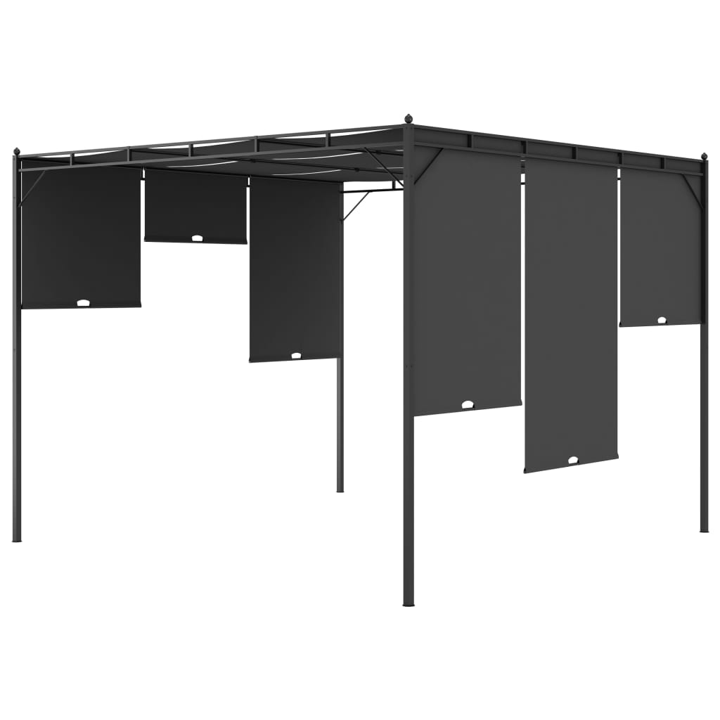 vidaXL Tuinprieel met zijgordijn 3x3x2,25 m antraciet - Aashly