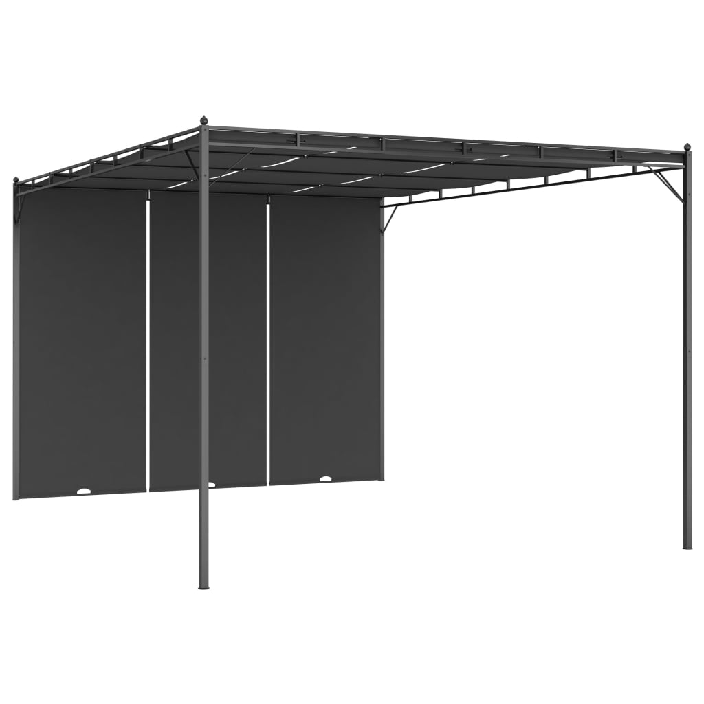 vidaXL Tuinprieel met zijgordijn 3x3x2,25 m antraciet - Aashly