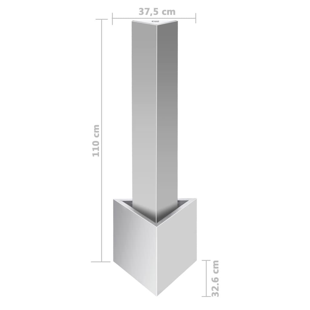 vidaXL Garden Fountain 37.7x32.6x110 cm Stainless Steel Silver Color