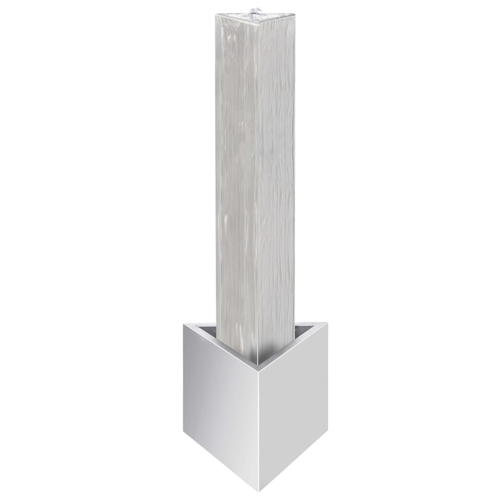 vidaXL Garden Fountain 37.7x32.6x110 cm Stainless Steel Silver Color