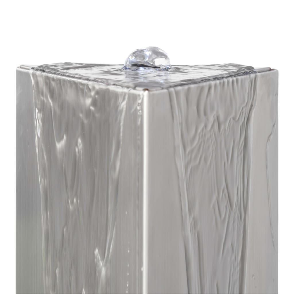 vidaXL Garden Fountain 37.7x32.6x110 cm Stainless Steel Silver Color