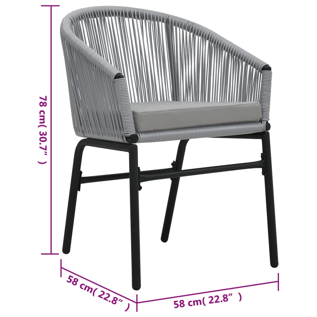 vidaXL Tuinstoelen 2 st PE-rattan antracietkleurig - Aashly