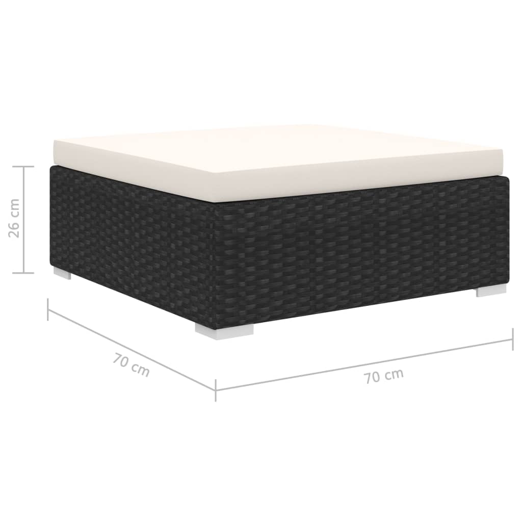 vidaXL 8-delige Loungeset met kussens poly rattan zwart