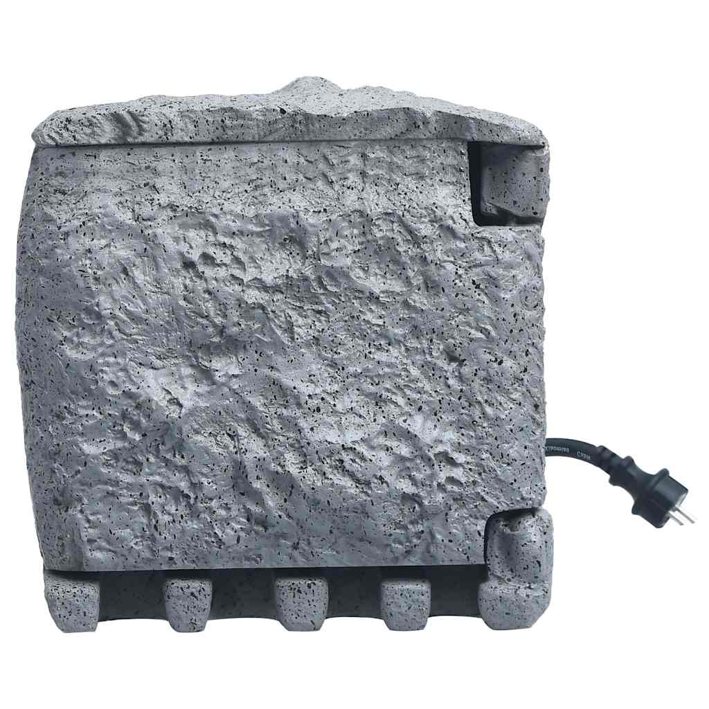 vidaXL Tuinstopcontact 2 ingangen met timer polyresin grijs