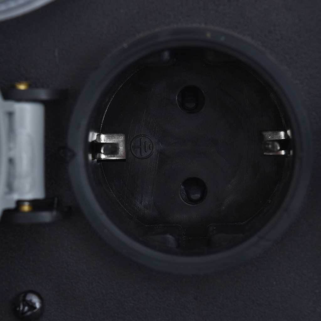 vidaXL Tuinstopcontact 2 ingangen met timer polyresin grijs