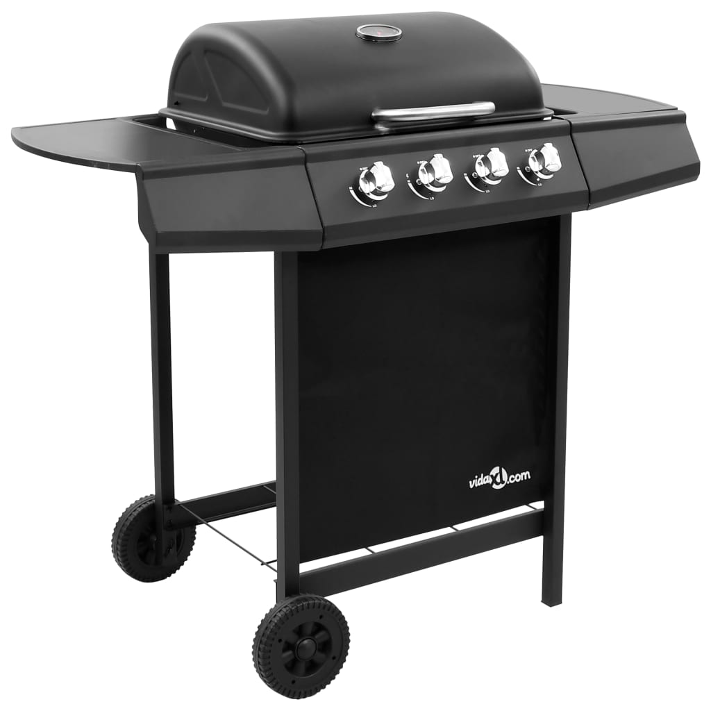 vidaXL Gasbarbecue met 4 branders zilverkleurig - Aashly