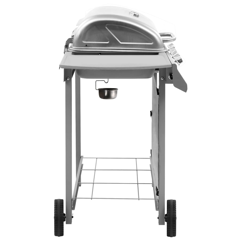 vidaXL Gasbarbecue met 4 branders zilverkleurig - Aashly