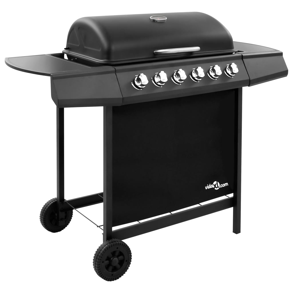 vidaXL Gasbarbecue met 4 branders zilverkleurig - Aashly