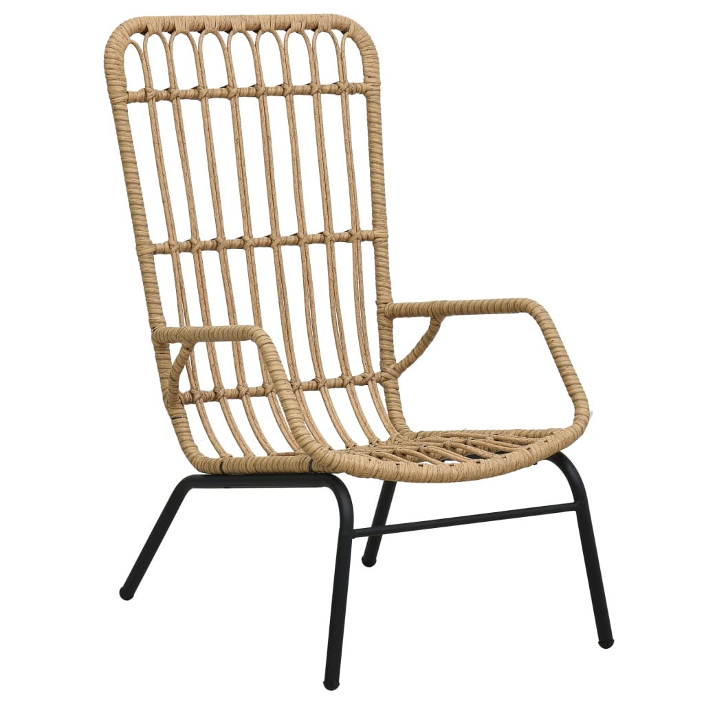 vidaXL Tuinstoel poly rattan lichtbruin - Aashly