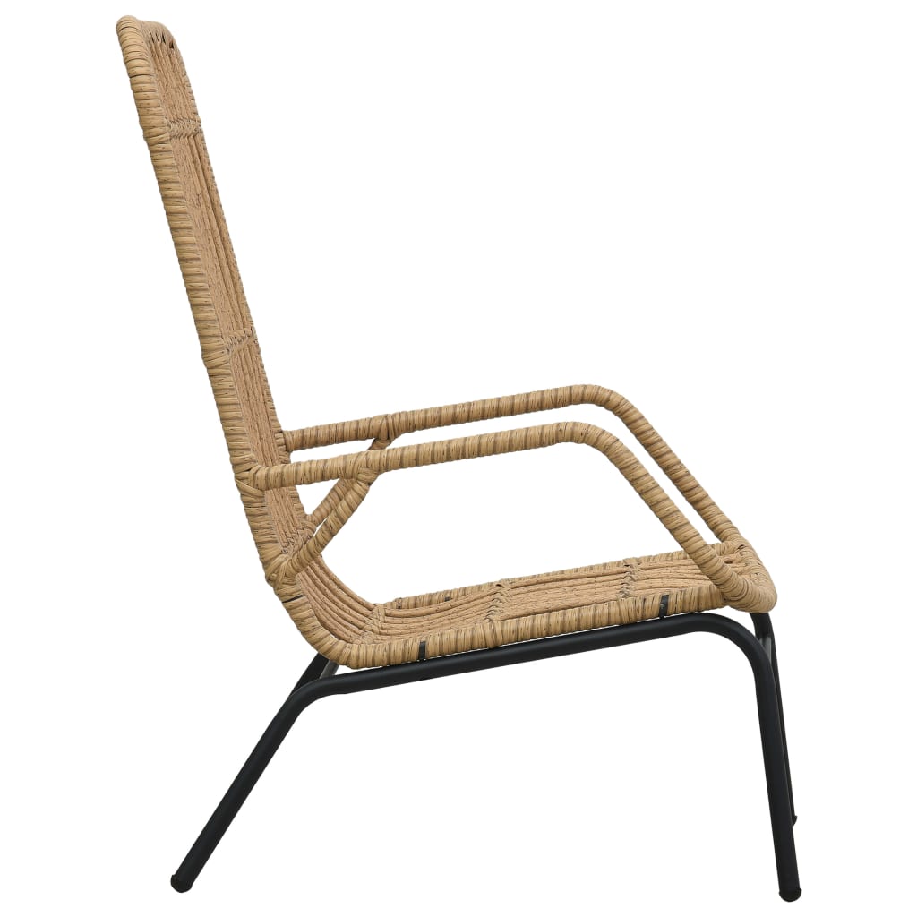 vidaXL Tuinstoel poly rattan lichtbruin - Aashly