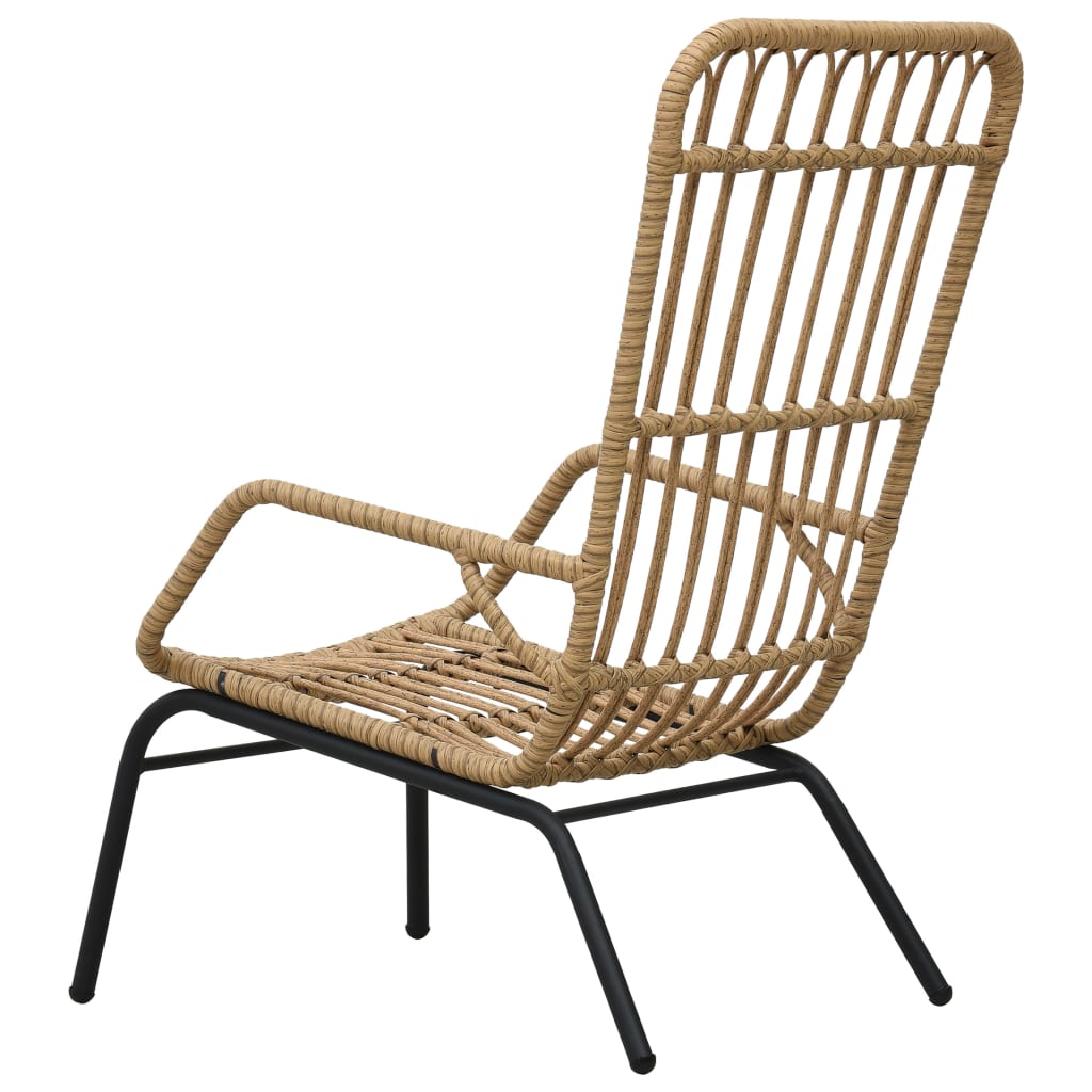 vidaXL Tuinstoel poly rattan lichtbruin - Aashly