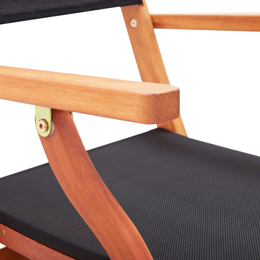 vidaXL Tuinstoelen inklapbaar 2 st eucalyptushout en textileen zwart - Aashly