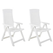 vidaXL Tuinstoelen 2 st verstelbaar kunststof wit - Aashly