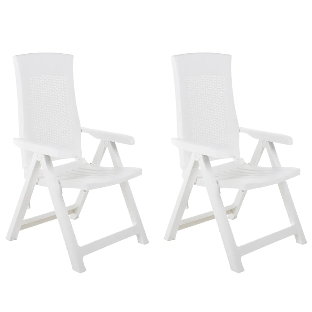 vidaXL Tuinstoelen 2 st verstelbaar kunststof wit - Aashly