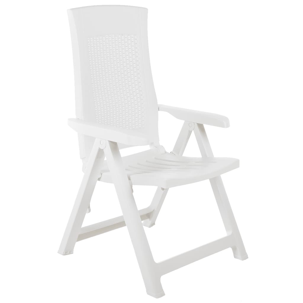 vidaXL Tuinstoelen 2 st verstelbaar kunststof wit - Aashly