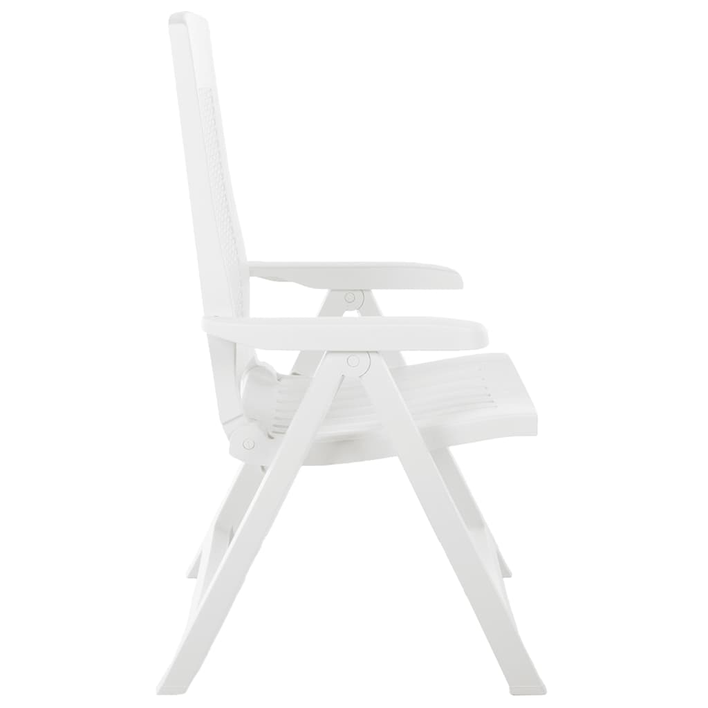 vidaXL Tuinstoelen 2 st verstelbaar kunststof wit - Aashly