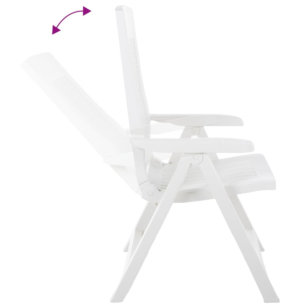 vidaXL Tuinstoelen 2 st verstelbaar kunststof wit - Aashly
