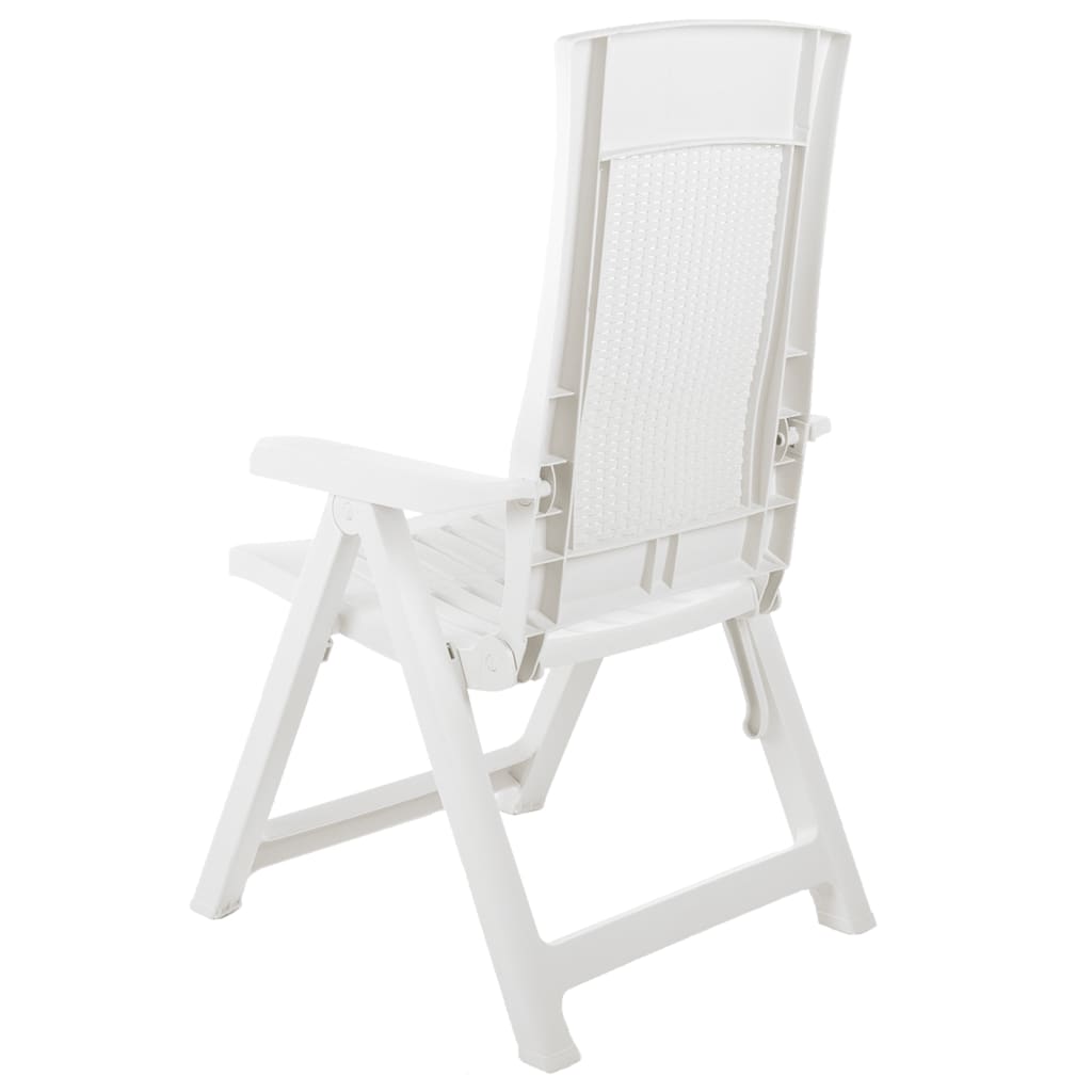 vidaXL Tuinstoelen 2 st verstelbaar kunststof wit - Aashly