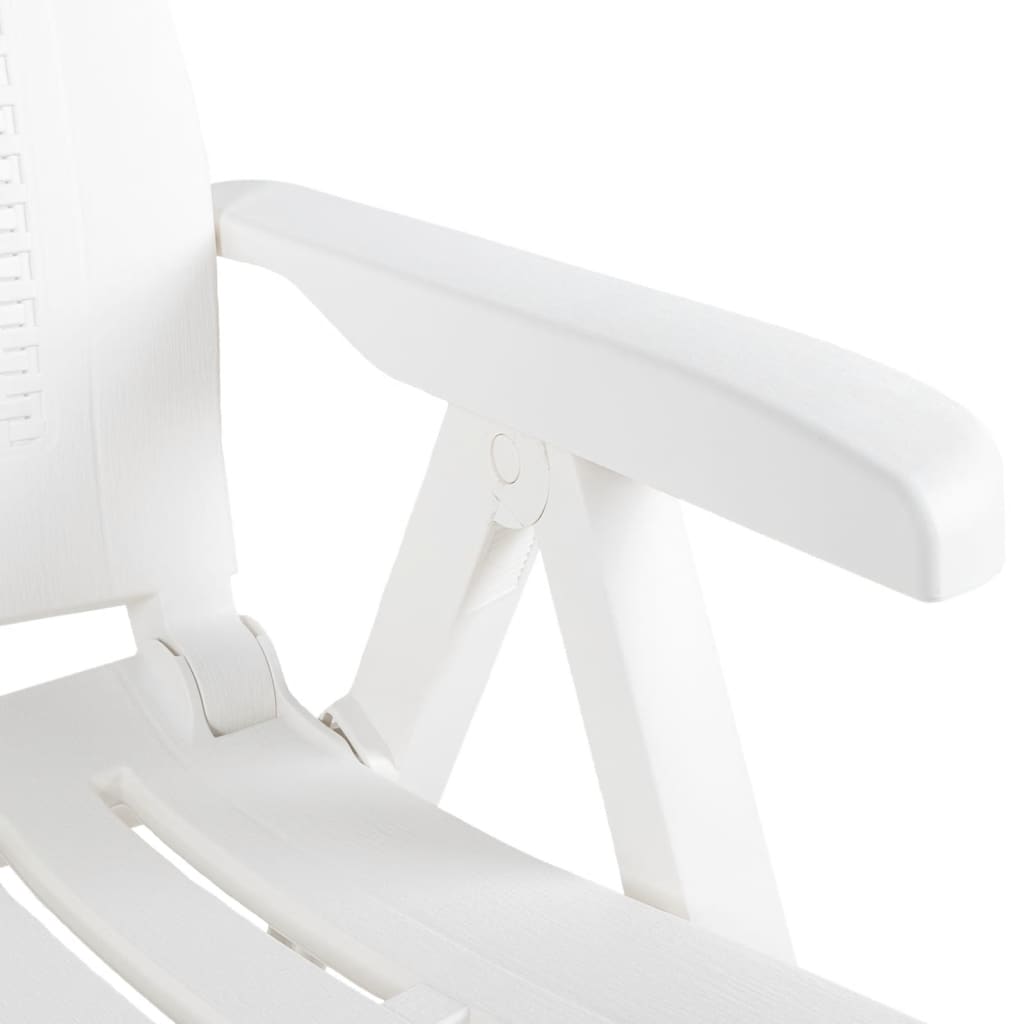 vidaXL Tuinstoelen 2 st verstelbaar kunststof wit - Aashly