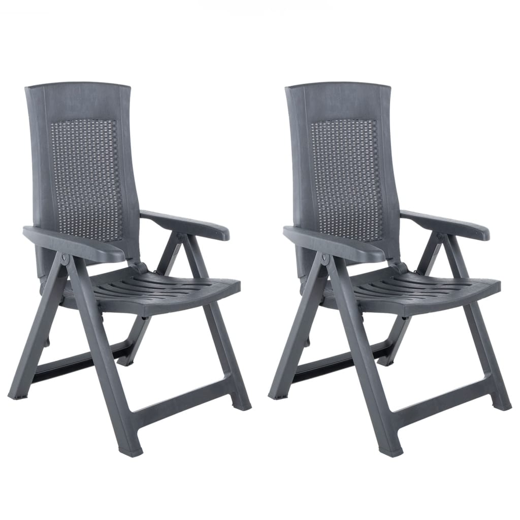 vidaXL Tuinstoelen 2 st verstelbaar kunststof wit - Aashly