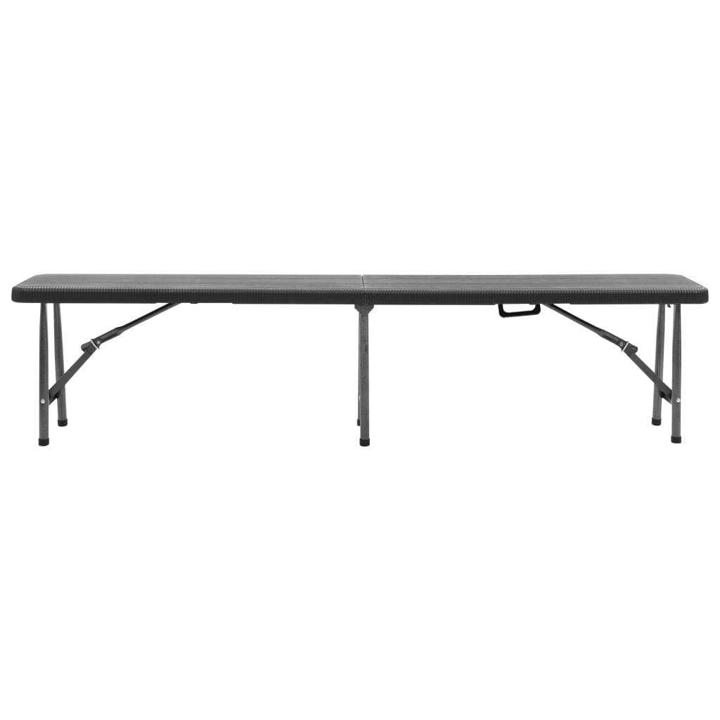 vidaXL Tuinbanken inklapbaar 2 st 180 cm HDPE zwart - Aashly