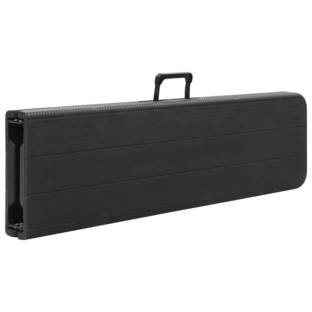 vidaXL Tuinbanken inklapbaar 2 st 180 cm HDPE zwart - Aashly