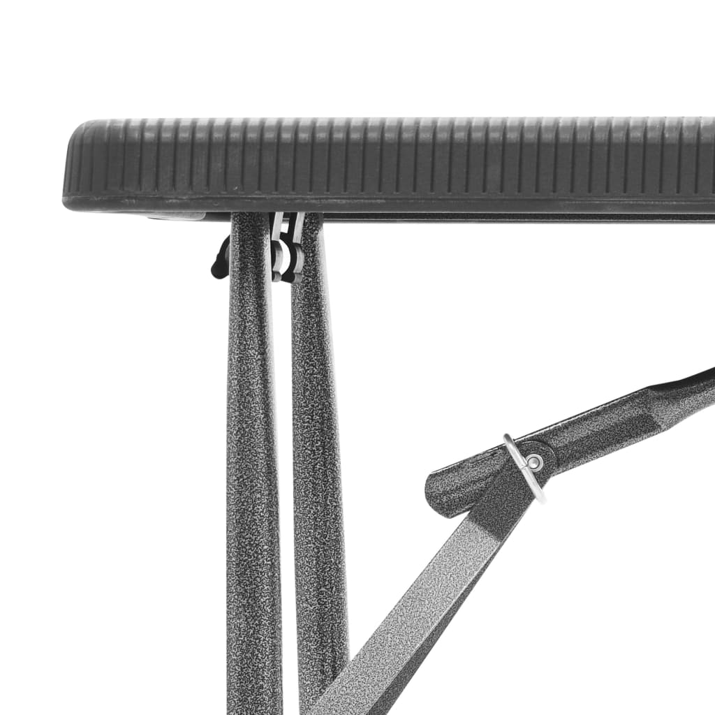 vidaXL Tuinbanken inklapbaar 2 st 180 cm HDPE zwart - Aashly