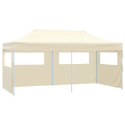 vidaXL Partytent met 4 zijwanden inklapbaar 3x6 m staal crème - Aashly