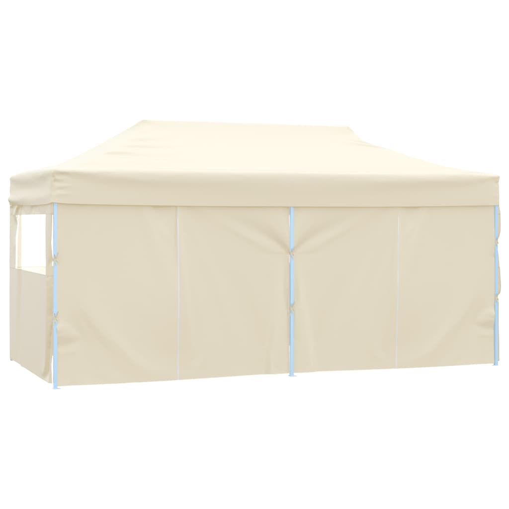 vidaXL Partytent met 4 zijwanden inklapbaar 3x6 m staal crème - Aashly
