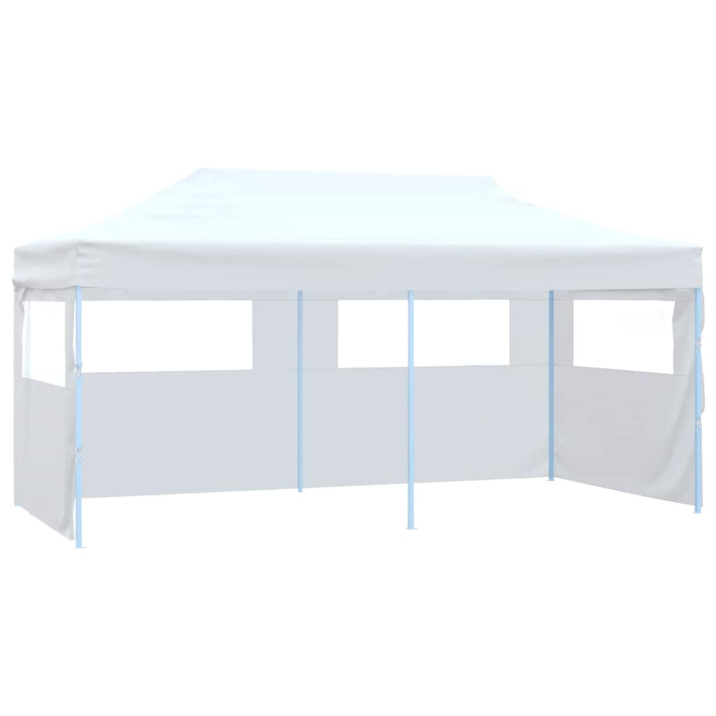 vidaXL Partytent met 4 zijwanden inklapbaar 3x6 m staal crème - Aashly