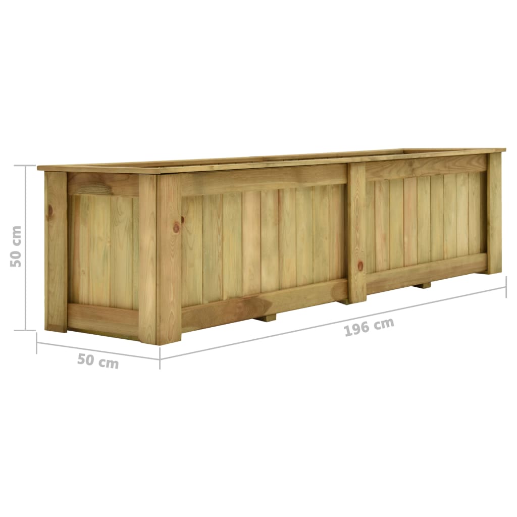 vidaXL Plantenbak verhoogd 196x50x50 cm geïmpregneerd grenenhout - Aashly