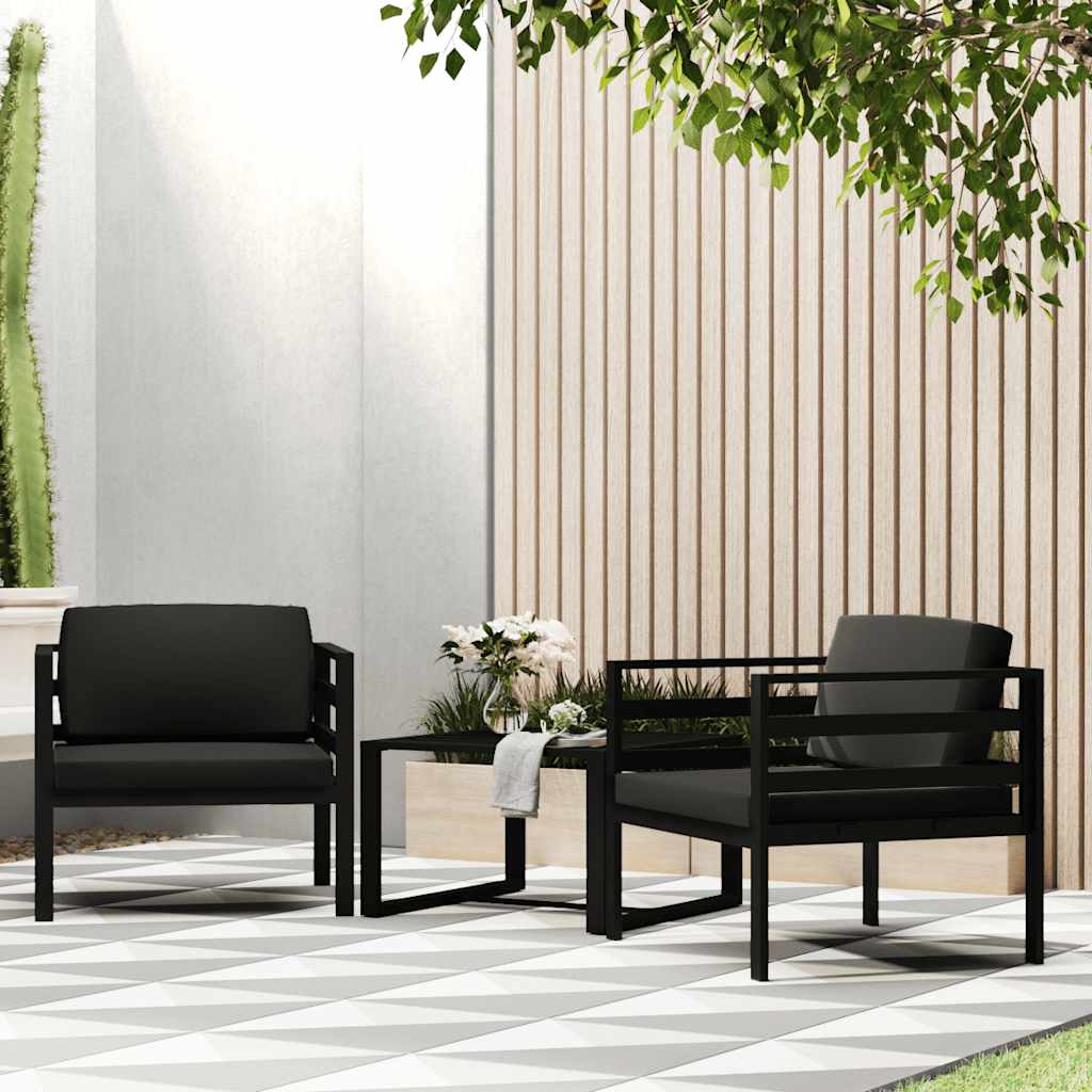 vidaXL Middenbank sectioneel met kussens aluminium antracietkleurig - Aashly