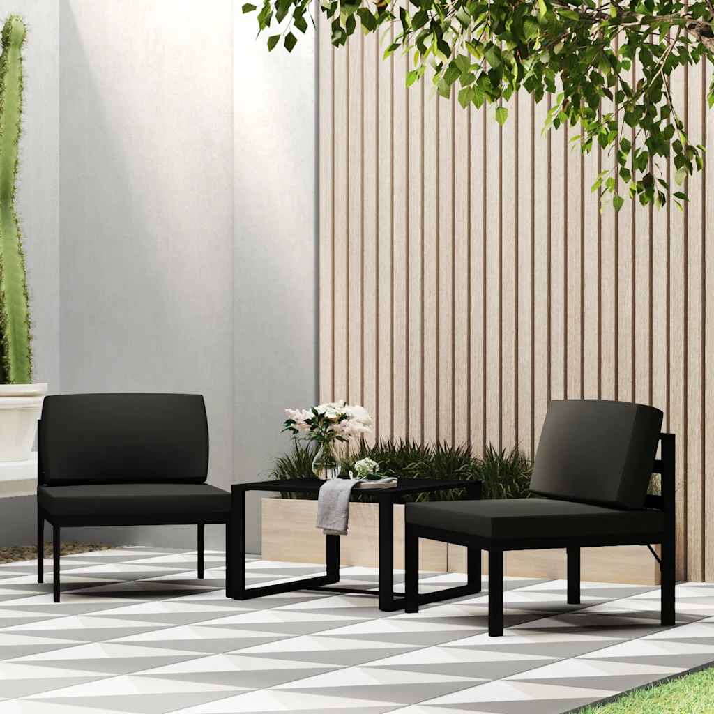 vidaXL Middenbank sectioneel met kussens aluminium antracietkleurig - Aashly
