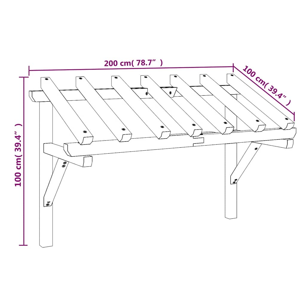 318569 vidaXL Deurluifel 100x100x80 cm geïmpregneerd grenenhout
