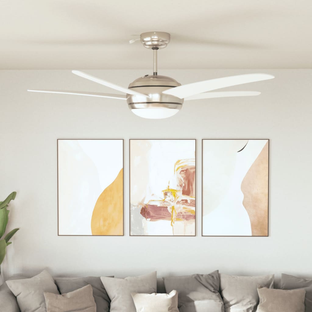 vidaXL Plafondventilator met lamp 128 cm bruin - Aashly
