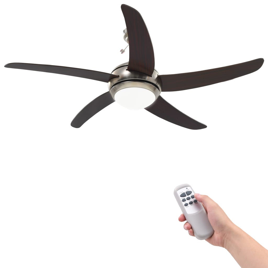 vidaXL Plafondventilator met lamp 128 cm bruin - Aashly