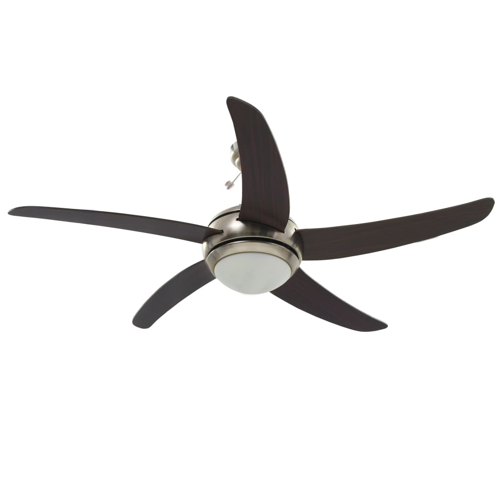 vidaXL Plafondventilator met lamp 128 cm bruin - Aashly