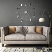 vidaXL 3D-wandklok 100 cm XXL modern zilverkleurig - Aashly