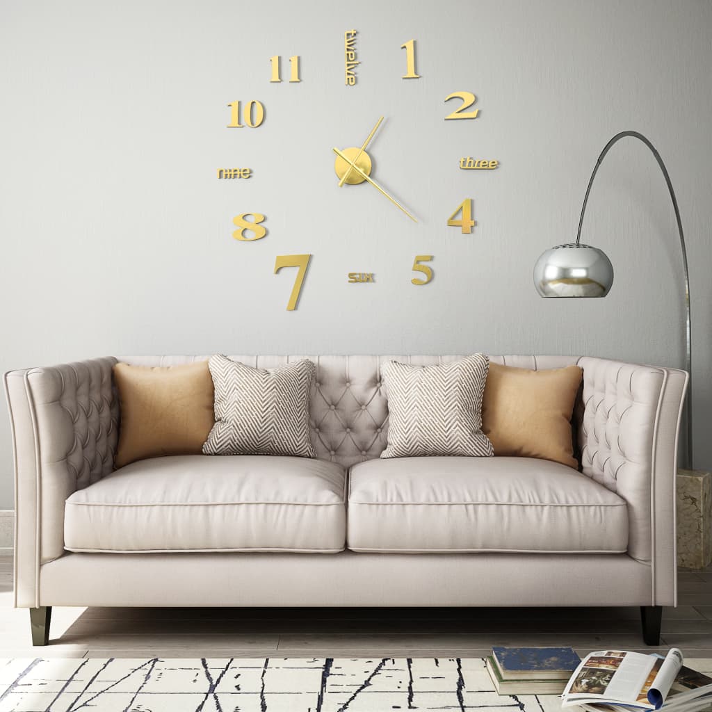 vidaXL 3D-wandklok 100 cm XXL modern zilverkleurig - Aashly